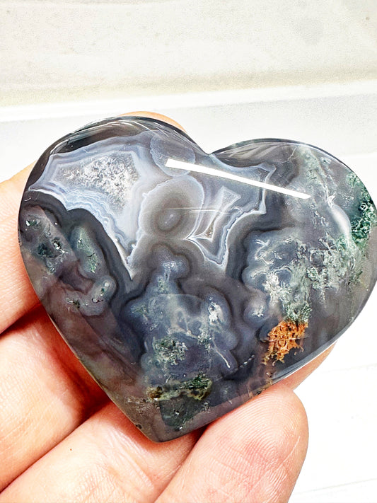 Moss Agate Hearts