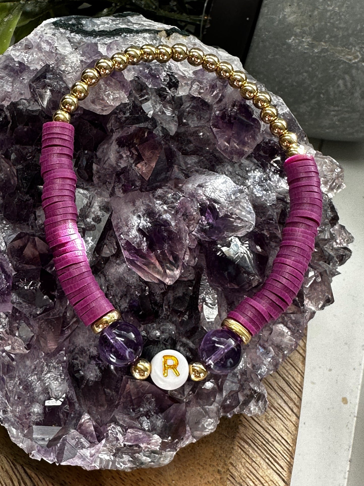 R Initial Crystal Bracelets