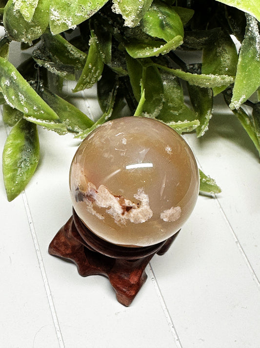 Carnelian Flower Agate Sphere