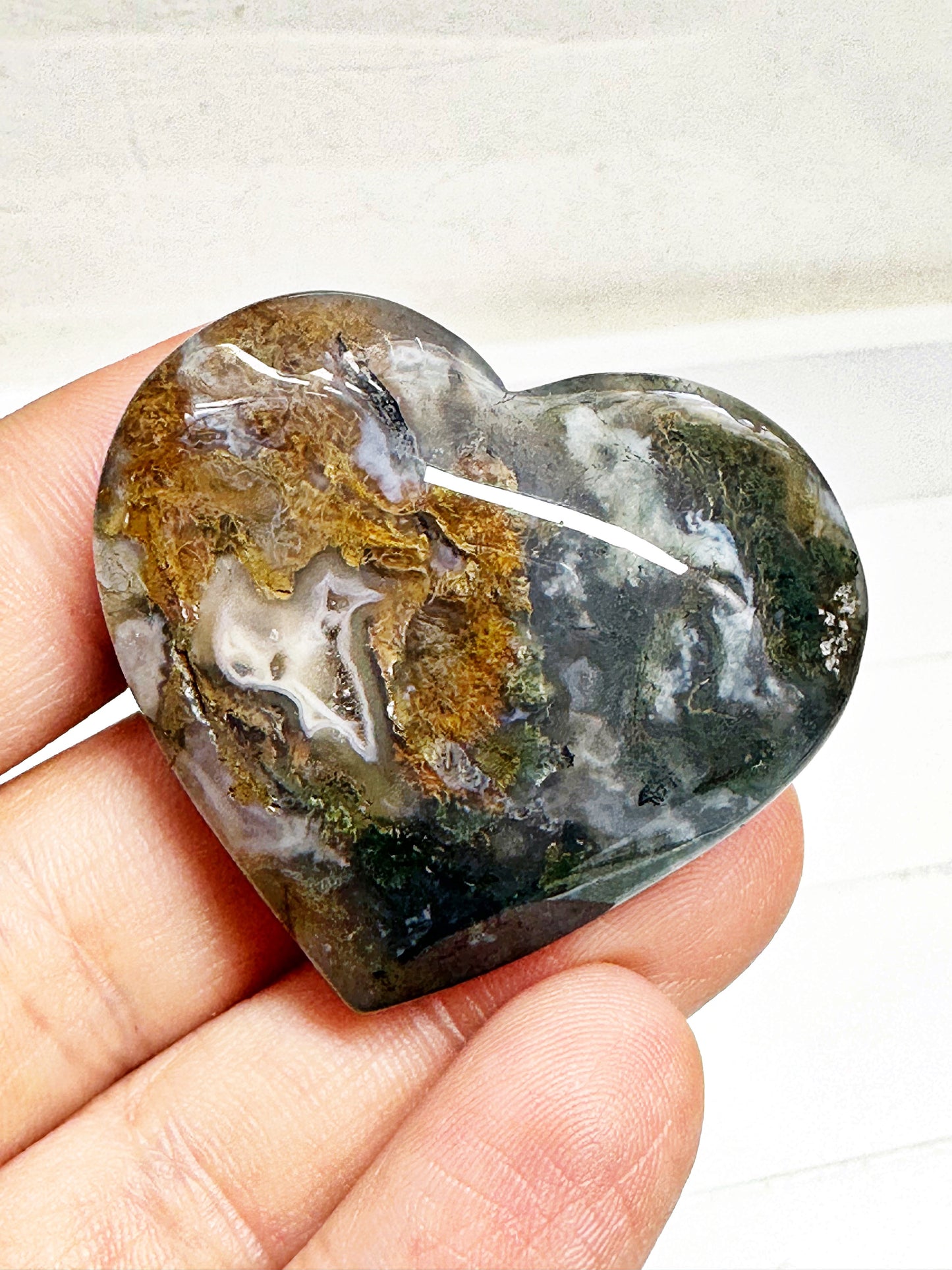 Moss Agate Hearts