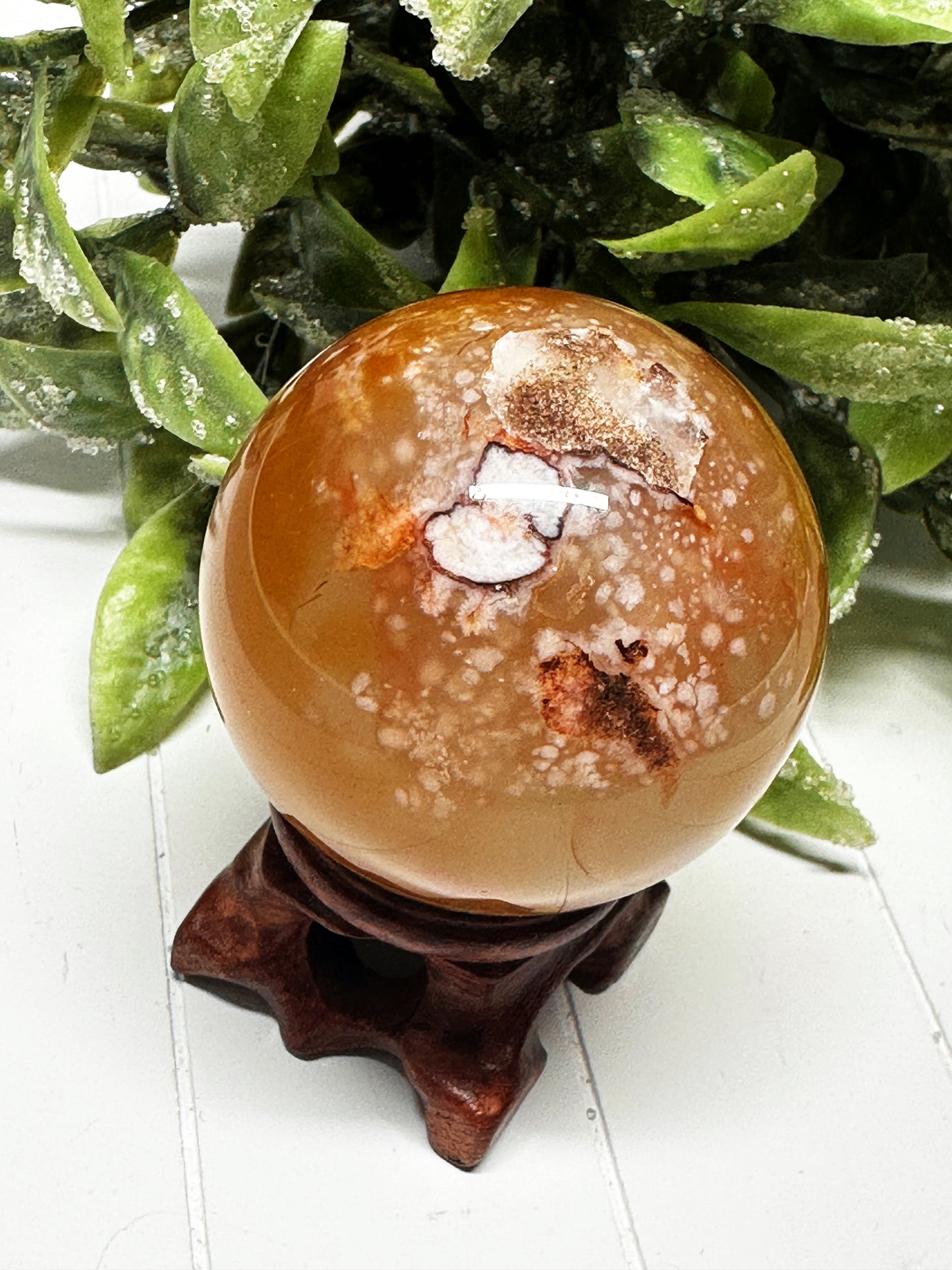 Carnelian Flower Agate Sphere