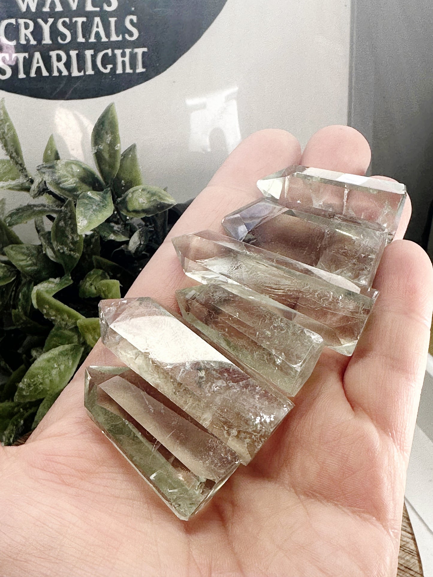 Small Prasiolite Towers - Chipped