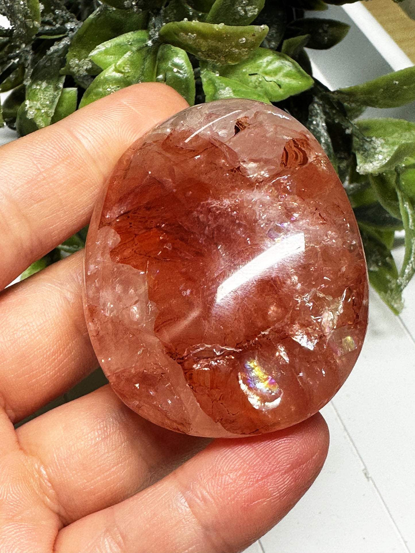 Fire Quartz Palm Stone