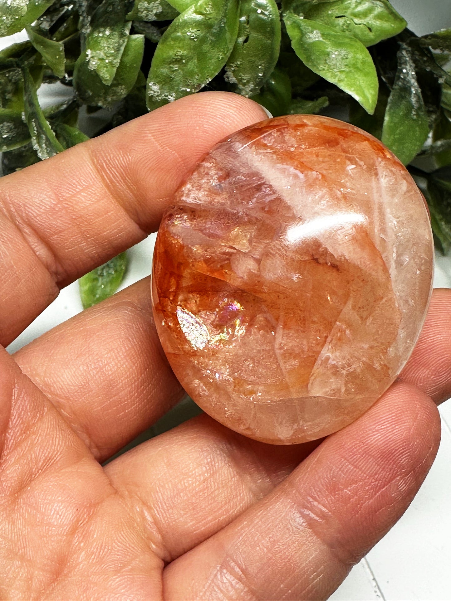 Fire Quartz Palm Stone