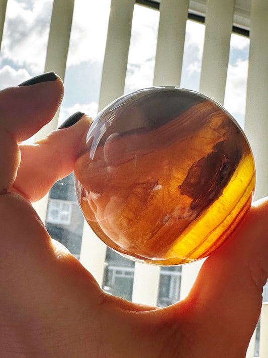 Yellow Fluorite Sphere