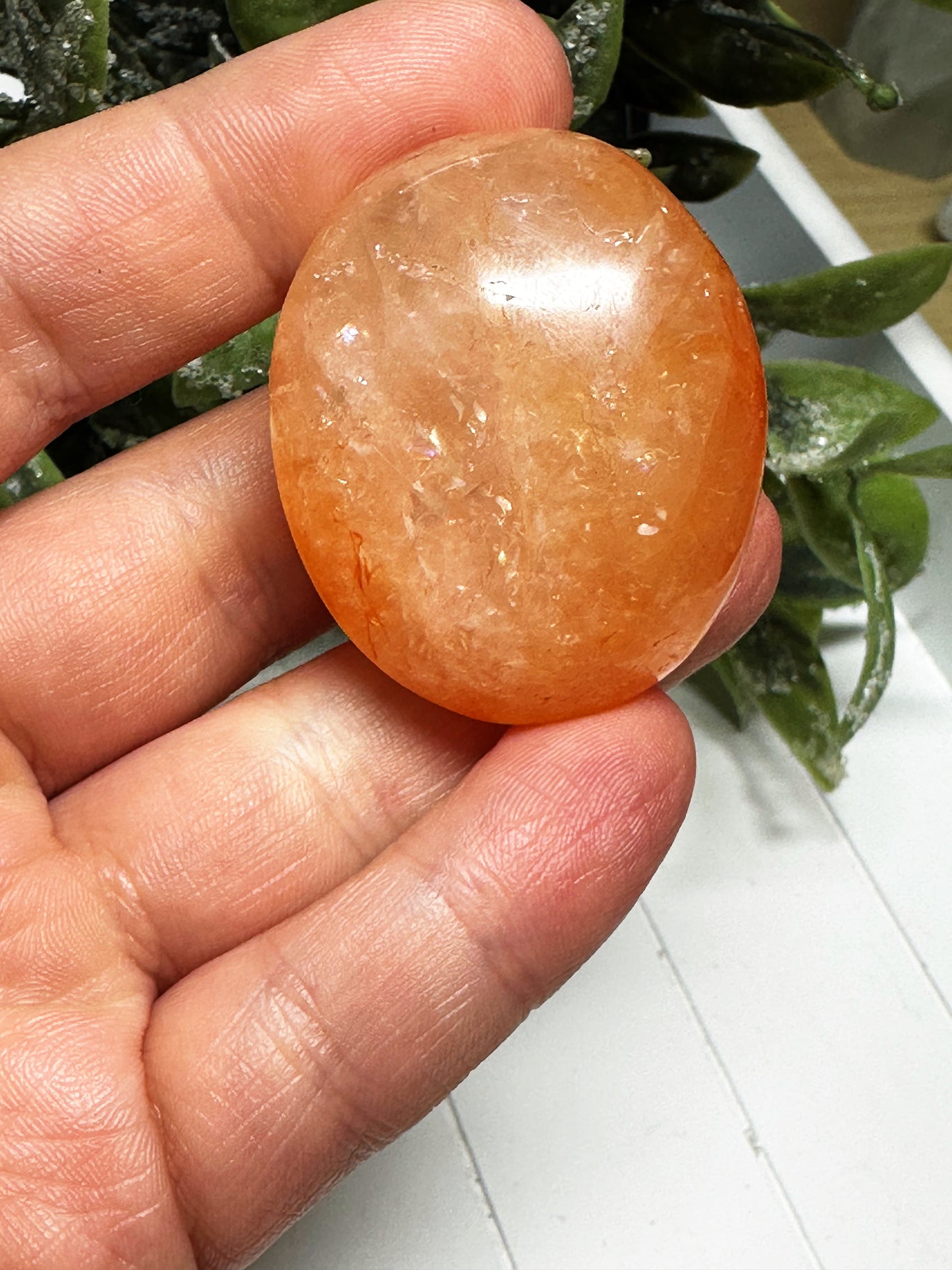 Fire Quartz Palm Stone